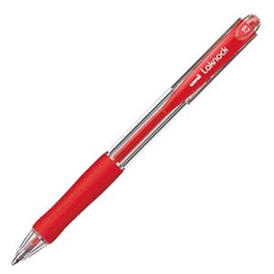 （まとめ） 三菱鉛筆 油性ボールペン VERY楽ノック 細字 0.7mm 赤 SN10007.15 1本 【×60セット】