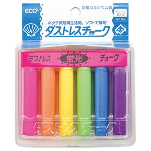（まとめ） 日本理化学 ダストレスチョーク 炭酸カルシウム製 6色 DCK-6-6C 1箱（6本：各色1本） 【×15セット】