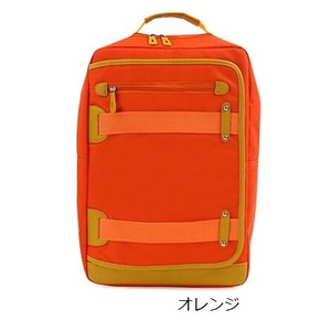 アウトドア、通学に最適！メンズっぽい大きめスリムリュック/オレンジ【ユニセックス】
