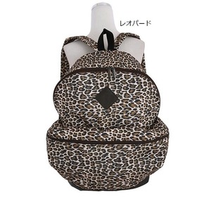 アウトドア、通学に最適！大きめサイズにぷっくりポケットリュック/レオパード【ユニセックス】