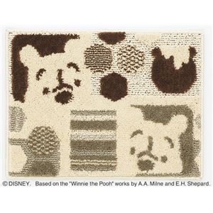 スミノエ DISNEY DMP-5006キッチンマット POOH／Hide-and-seek KITCHEN MAT 45×60cm ブラウン 【日本製】