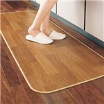 ダイニグキッチンマット 【5： ワイドキッチンマット/約幅60cm×長180cm】 ブラウン 〔抗菌・防カビ〕