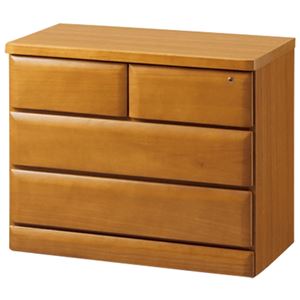 天然木多サイズチェスト/タンス 【11： 幅75cm・3段】 木製 ライトブラウン 【完成品】