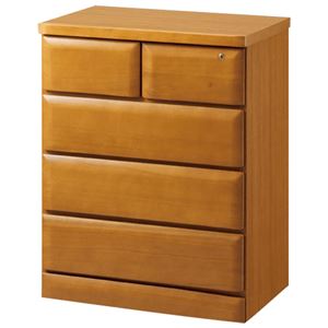 天然木多サイズチェスト/タンス 【7： 幅60cm・4段】 木製 ダークブラウン 【完成品】