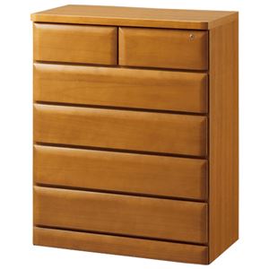 天然木多サイズチェスト/タンス 【13： 幅75cm・5段】 木製 ホワイト（白） 【完成品】