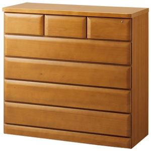 天然木多サイズチェスト/タンス 【18： 幅100cm・5段】 木製 ホワイト（白） 【完成品】
