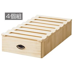 押入れ桐たんす(チェスト) 【1： すのこ付き布団台4個組】】 木製 〔防虫・調湿効果〕