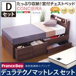 チェストベッド【コンシェラ-CONCIERA-（ダブル）】（デュラテクノマットレス付き） ウォールナット（※マットレス別送）
