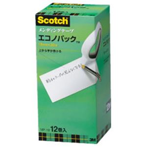 【まとめ買い】スコッチ メンディングテープ エコノパック 大巻 （1.8cm×30m） （76mm） 1箱（12巻）