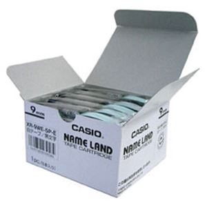 カシオ（CASIO） ネームランド エコテープ 5個入り 白に黒文字 9mm