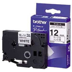 ブラザー（BROTHER） ピータッチ用TZeテープ 白に黒文字 12mm