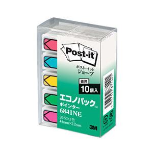 【まとめ買い】ポストイット（R） ジョーブ エコノパック（TM） ポインター 1箱[（20枚×5色）×10個]