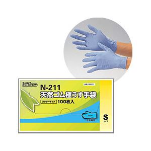 ダンロップホームプロダクツ 天然ゴム 極うす手袋 100枚入 S ブルー