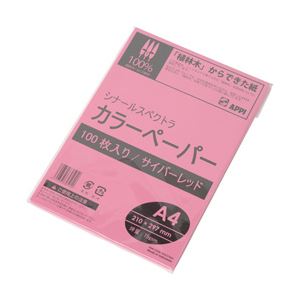 （業務用セット） APPJ 蛍光色カラーペーパー サイバーレッド A4 100枚 型番：KTGO75A4 【×10セット】