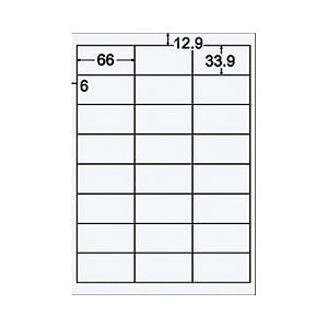 （業務用セット） ラベルシール[プリンタ兼用]（A4） 汎用 24面（1片：縦33.9×横66.0mm） 1パック（22枚）  【×10セット】
