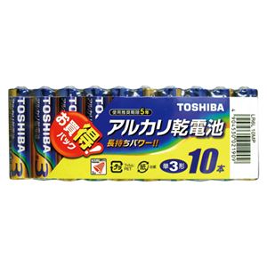 （業務用セット） 東芝 TOSHIBA アルカリ乾電池 お買得パック LR6L10MP 10本入 【×10セット】