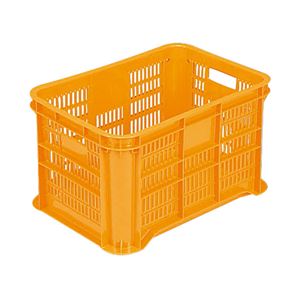 三甲(サンコー) 網目コンテナー「サンテナー」 スタッキング B50-3     PE製 オレンジ