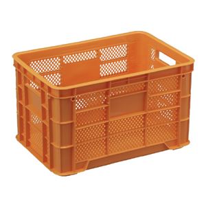 三甲(サンコー) 網目コンテナー「サンテナー」 スタッキング B50-T 2取手 PE オレンジ