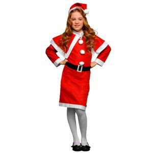 【クリスマスコスプレ 衣装 まとめ買い10着セット】P×P ガールズサンタクロース サンタコスプレ子供用 ワンピース＆肩がけ （5 - 7才向け）