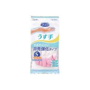 （まとめ買い）エステー ファミリービニール薄手指先強化 ピンク S 【×20セット】