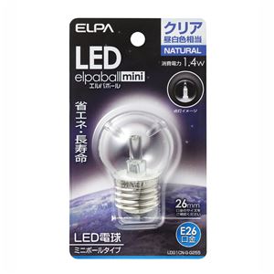 （業務用セット） ELPA LED装飾電球 ミニボール球形 E26 G40 クリア昼白色 LDG1CN-G-G255 【×5セット】