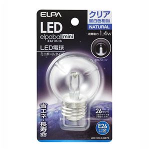 （業務用セット） ELPA LED装飾電球 ミニボール球形 E26 G50 クリア昼白色 LDG1CN-G-G275 【×5セット】