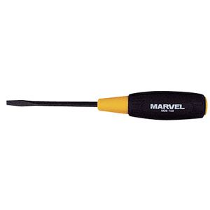  (まとめ)ソフトグリップ  マイナスドライバー  【-6/軸長100mm×5セット】  マグネット入り  マーベル  MD-6-100