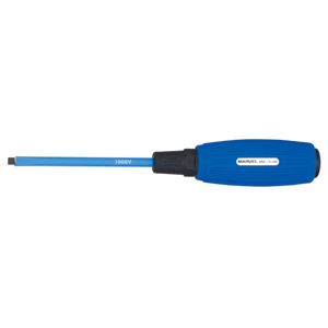  (まとめ)絶縁ソフトタイプ  マイナスドライバー  【軸長100mm×5セット】  マーベル  MSZ-5-100