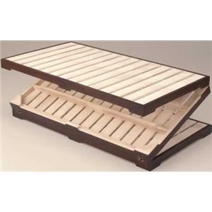 桐三つ折りすのこベッド セミダブル 木製(桐)/スチール 【完成品】