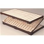 桐三つ折りすのこベッド ダブル 木製(桐)/スチール 【完成品】