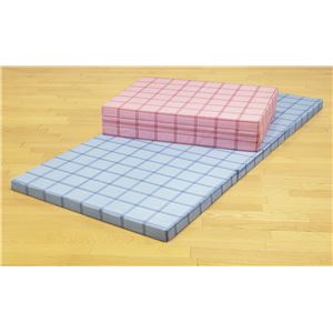 腰を支える3つ折れ格子柄バランスマットレス シングル ピンク