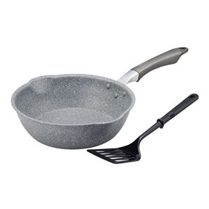 KUKUNA KITCHEN ストーンマーブルコートディープフライパン24cm（ターナー付） KKN-SM24DF