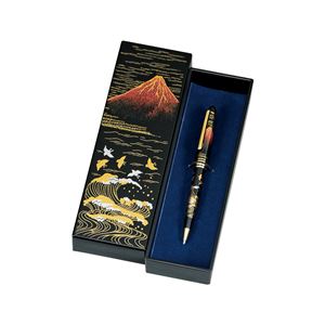 漆芸ペンケース付ボールペン 赤富士 M12822