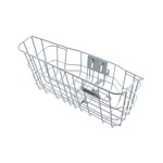 クロスバイク/MTB用バスケット(自転車カゴ) 前用/ワイド式 【SIDE-A】 WBO-001 シルバー(銀) 〔自転車パーツ/アクセサリー〕