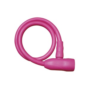 ワイヤーロック TPE樹脂使用 内溝キー3本付き 【J&C】 JC-031W ピンク 〔自転車パーツ/アクセサリー〕