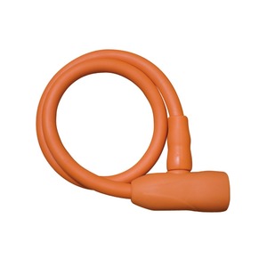 ワイヤーロック TPE樹脂使用 内溝キー3本付き 【J&C】 JC-031W オレンジ 〔自転車パーツ/アクセサリー〕