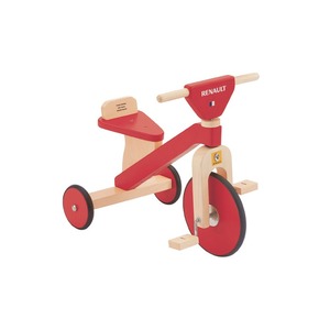 三輪車(幼児用自転車/乗用玩具) レッド(赤) 木製 重さ3.6kg 【RENAULT】 ルノー WOODY Tricycle