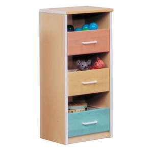 オープンチェスト(子供部屋家具) 【3段】 木製 幅40cm×奥行34cm 日本製 ナチュラル 【完成品】